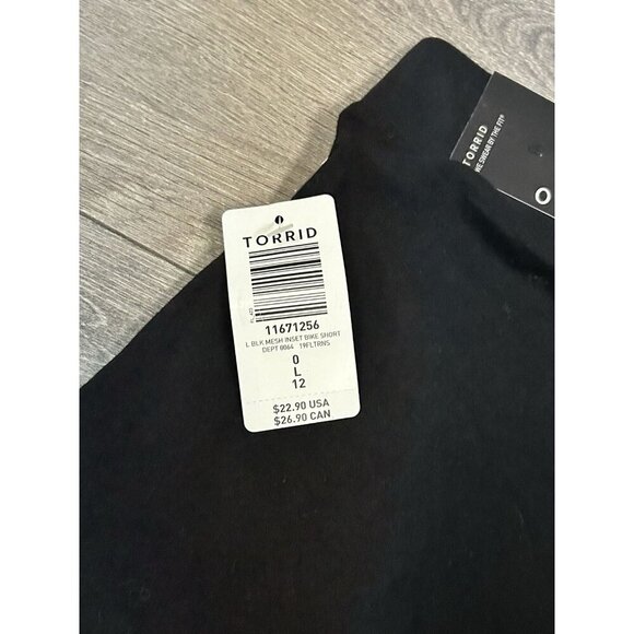 Torrid Women's Plus Black Mesh Inset Bike Shorts Size L 12 - Picture 5 of 6